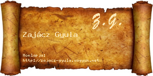 Zajácz Gyula névjegykártya
